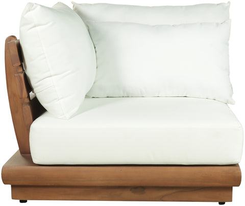 Zadie White Off-White Water Resistant Fabric Upholstered Outdoor Patio Modular Corner Chair, 1 Piece