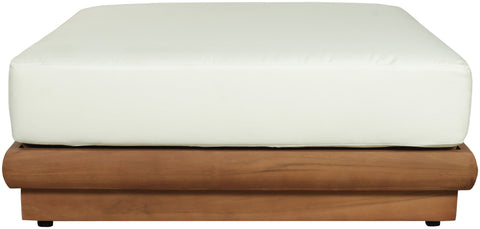 Zadie White Off-White Water Resistant Fabric Upholstered Outdoor Patio Modular Ottoman, 1 Piece
