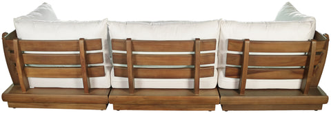 Zadie White 113 Off-White Water Resistant Fabric Upholstered Outdoor Patio Modular Sofa , 3-Piece (Style 1)