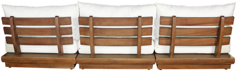 Zadie White 111 Off-White Water Resistant Fabric Upholstered Outdoor Patio Modular Sofa , 3-Piece (Style 1)