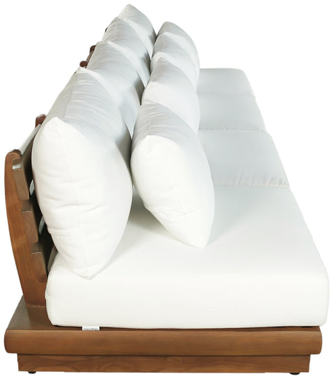 Zadie White 148 Off-White Water Resistant Fabric Upholstered Outdoor Patio Modular Sofa , 4-Piece (Style 1)