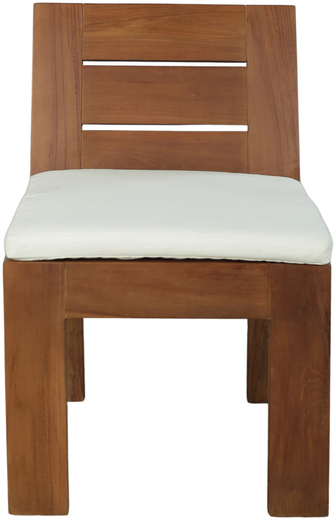 Zadie White Off-White Water Resistant Fabric Upholstered Outdoor Patio Dining Side Chair, 1 Piece