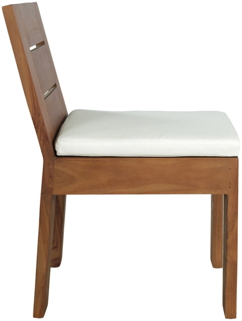Zadie White Off-White Water Resistant Fabric Upholstered Outdoor Patio Dining Side Chair, 1 Piece