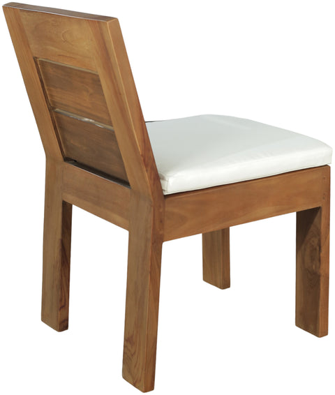 Zadie White Off-White Water Resistant Fabric Upholstered Outdoor Patio Dining Side Chair, 1 Piece