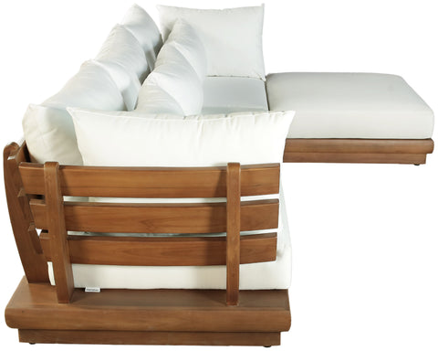 Zadie White 113 Off-White Water Resistant Fabric Upholstered Outdoor Patio Modular Sectional , 4-Piece (Style 1)