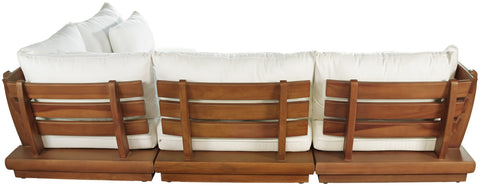 Zadie White 113 Off-White Water Resistant Fabric Upholstered Outdoor Patio Modular Sectional , 4-Piece (Style 2)
