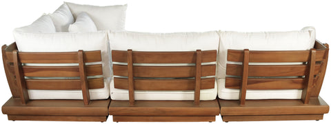 Zadie White 113 Off-White Water Resistant Fabric Upholstered Outdoor Patio Modular Sectional , 4-Piece (Style 3)