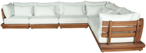 Zadie White 150 Off-White Water Resistant Fabric Upholstered Outdoor Patio Modular Sectional , 6-Piece (Style 1)