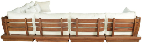 Zadie White 150 Off-White Water Resistant Fabric Upholstered Outdoor Patio Modular Sectional , 6-Piece (Style 1)