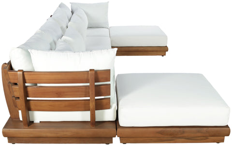 Zadie White 150 Off-White Water Resistant Fabric Upholstered Outdoor Patio Modular Sectional , 6-Piece (Style 2)