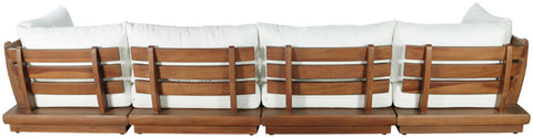 Zadie White 150 Off-White Water Resistant Fabric Upholstered Outdoor Patio Modular Sectional , 6-Piece (Style 2)