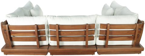 Zadie White 113 Off-White Water Resistant Fabric Upholstered Outdoor Patio Modular Sectional, 6-Piece