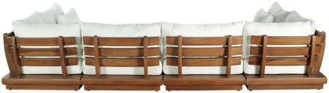 Zadie White 150 Off-White Water Resistant Fabric Upholstered Outdoor Patio Modular Sectional , 6-Piece (Style 3)