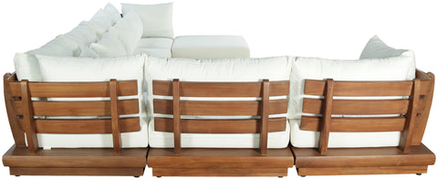 Zadie White 150 Off-White Water Resistant Fabric Upholstered Outdoor Patio Modular Sectional, 7-Piece