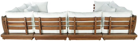 Zadie White 150 Off-White Water Resistant Fabric Upholstered Outdoor Patio Modular Sectional, 8-Piece