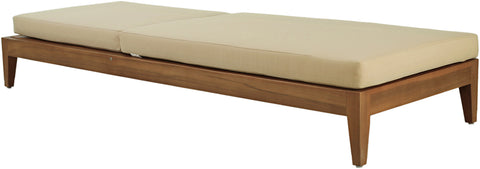Zadie Tan Water Resistant Fabric Upholstered Outdoor Patio Chaise Lounge, 1 Piece
