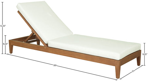Zadie White Off-White Water Resistant Fabric Upholstered Outdoor Patio Chaise Lounge, 1 Piece