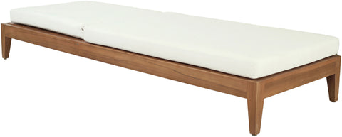 Zadie White Off-White Water Resistant Fabric Upholstered Outdoor Patio Chaise Lounge, 1 Piece