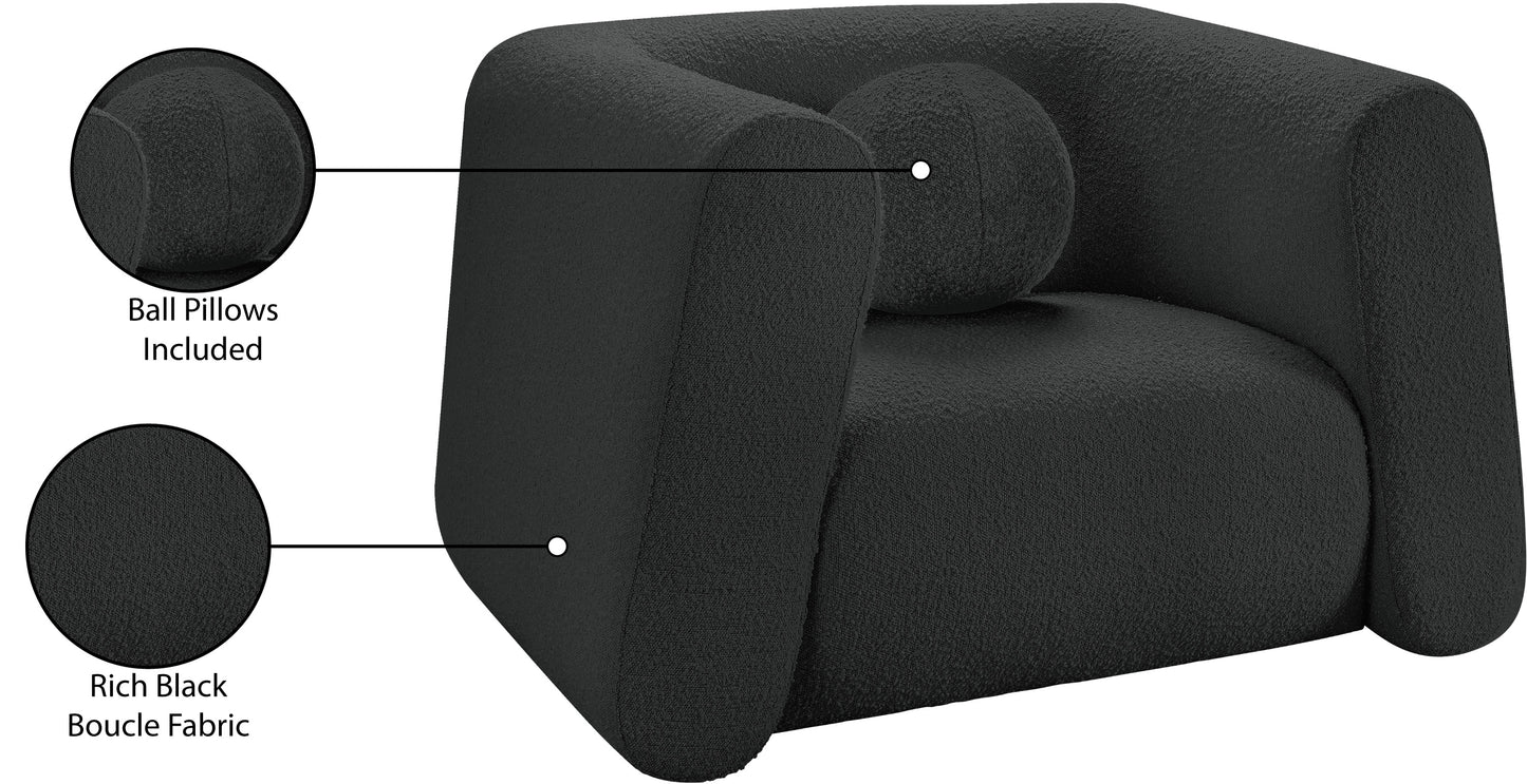 siena black boucle fabric chair c