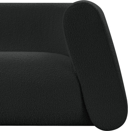 Siena Black Boucle Fabric Loveseat L