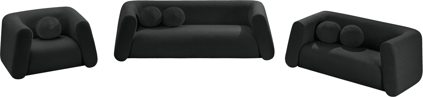 siena black boucle fabric loveseat l