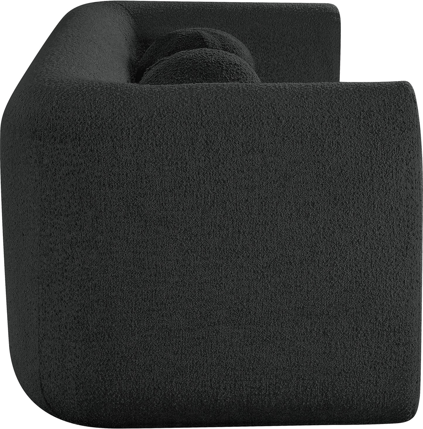 siena black boucle fabric loveseat l