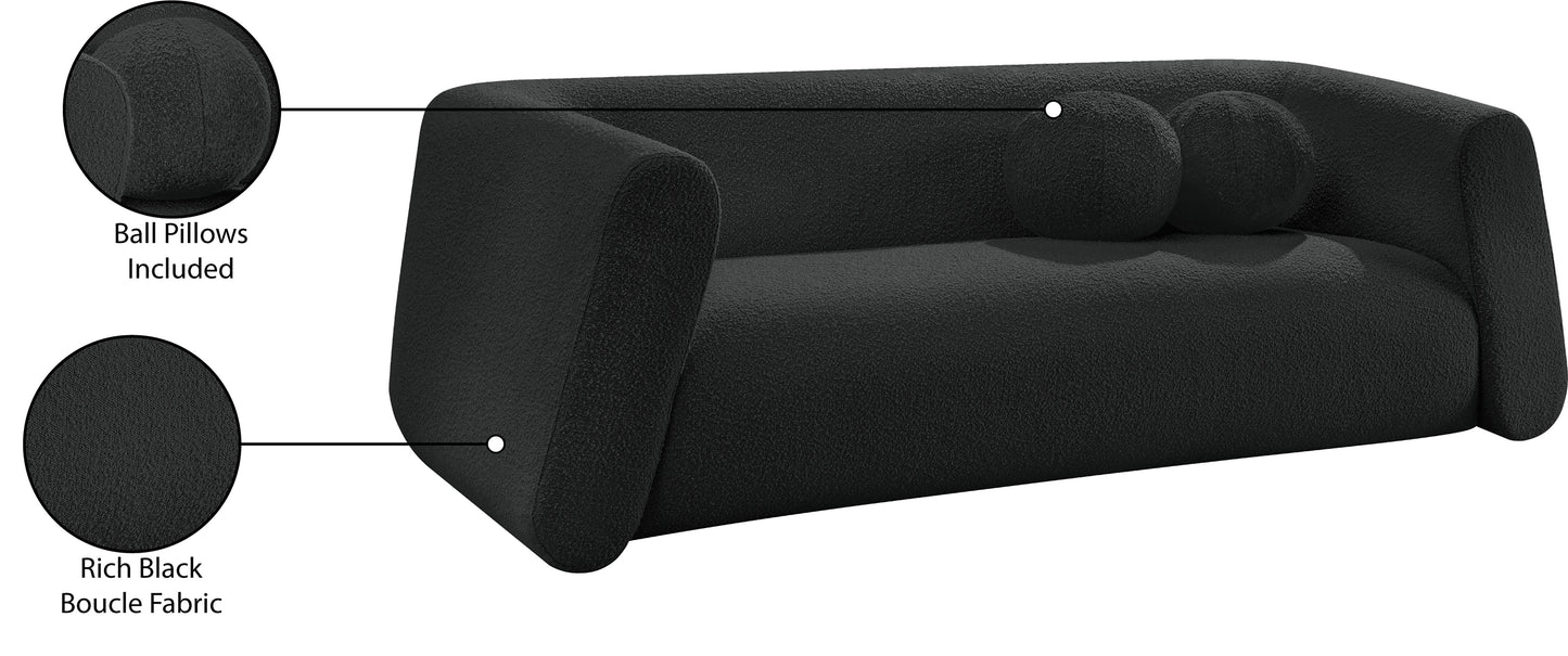 siena black boucle fabric sofa s