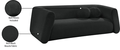 Siena Black Boucle Fabric Sofa S