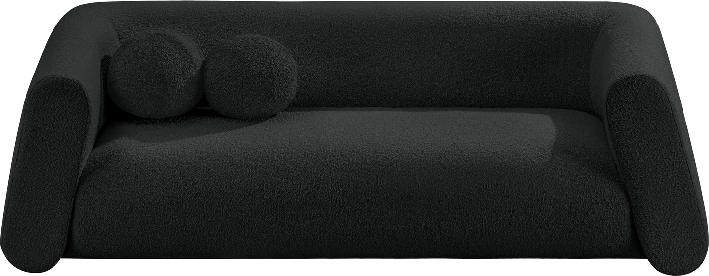 siena black boucle fabric sofa s