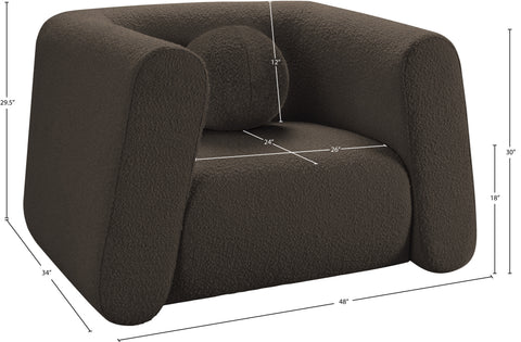 Siena Brown Boucle Fabric Chair C