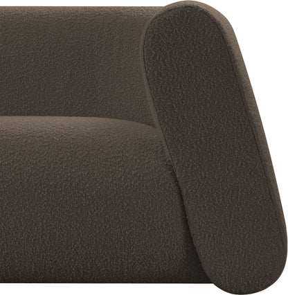 Siena Brown Boucle Fabric Loveseat L