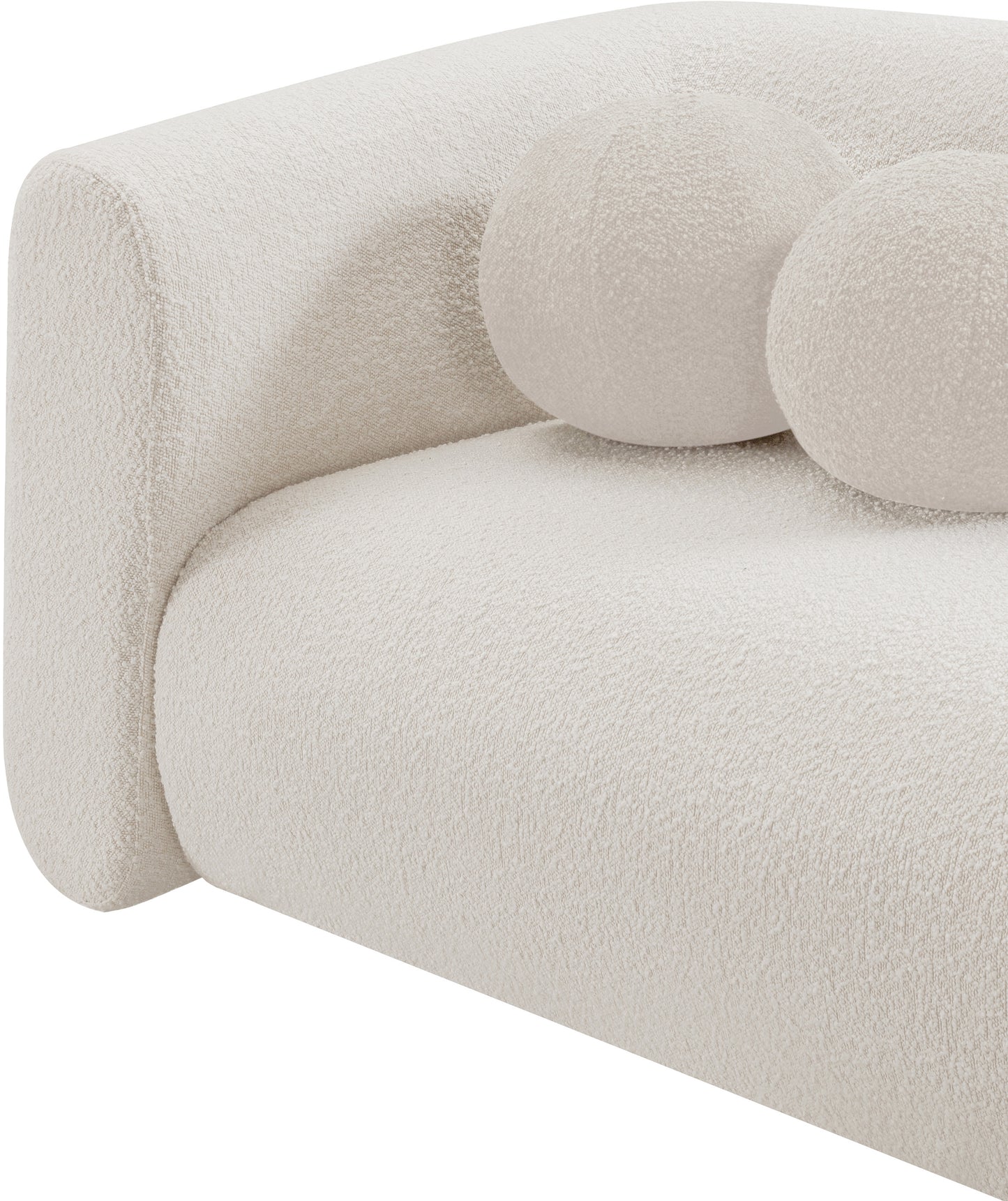 siena cream boucle fabric loveseat l