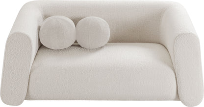 Siena Cream Boucle Fabric Loveseat L