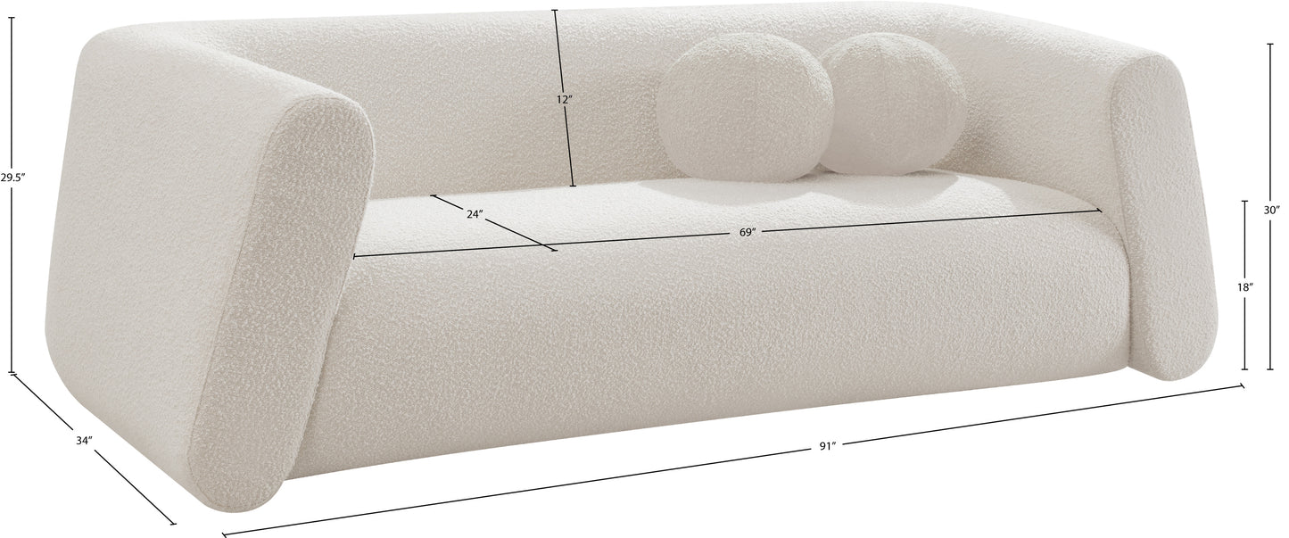 siena cream boucle fabric sofa s