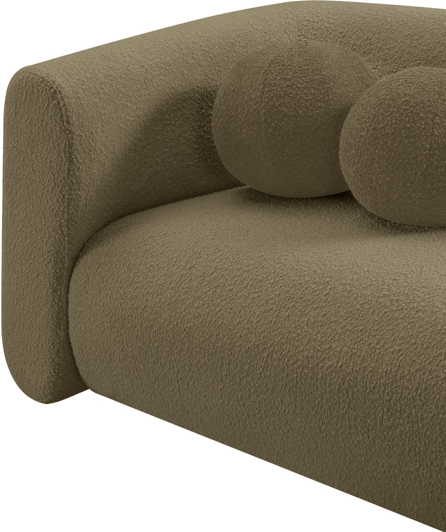 siena olive boucle fabric loveseat l