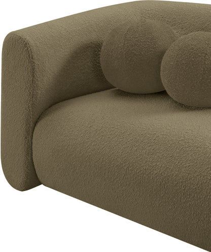 Siena Olive Boucle Fabric Loveseat L