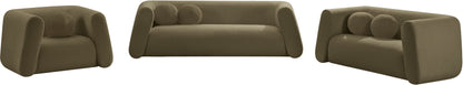 Siena Olive Boucle Fabric Loveseat L