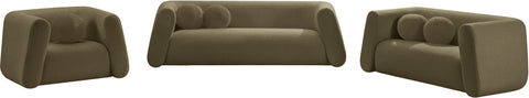 Siena Olive Boucle Fabric Loveseat L