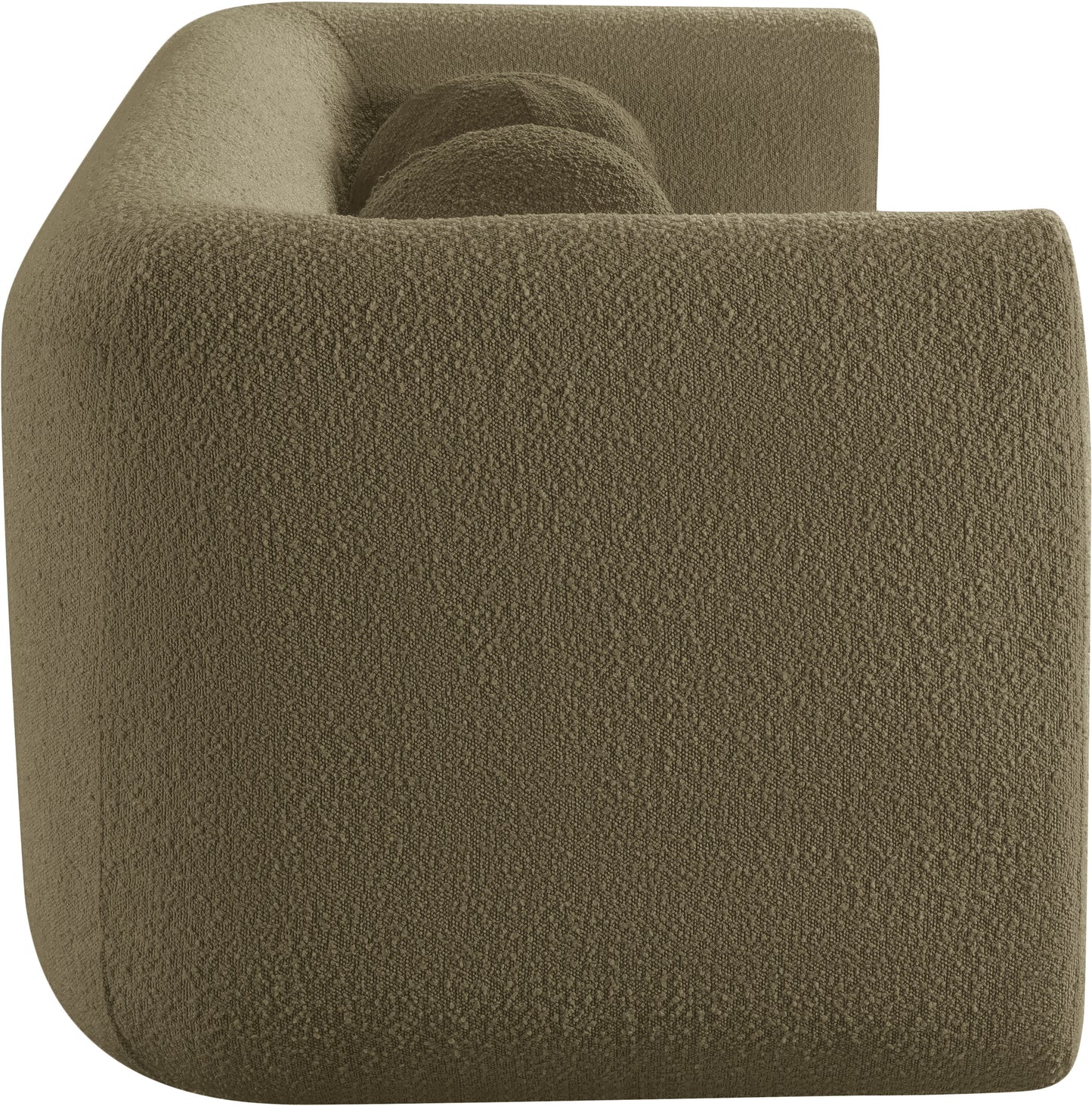 siena olive boucle fabric loveseat l