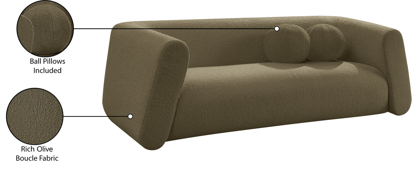 siena olive boucle fabric sofa s