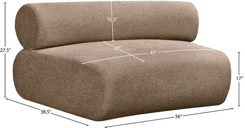 Harper Brown Chenille Fabric Upholstered Armless Chair, 1 Piece