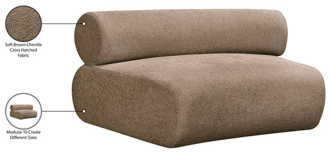 Harper Brown Chenille Fabric Upholstered Armless Chair, 1 Piece