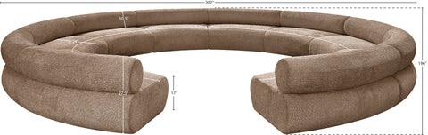Harper 202" Chenille Fabric Upholstered Sectional, 10-Piece