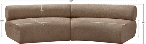 Harper 108" Chenille Fabric Upholstered Sectional, 2-Piece