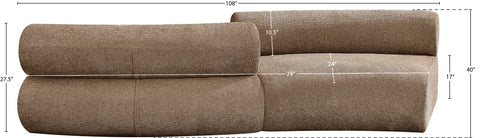 Harper 108" Chenille Fabric Upholstered Sectional, 2-Piece (Style 2)