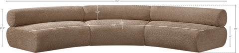 Harper 152" Chenille Fabric Upholstered Sectional, 3-Piece
