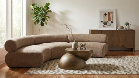 Harper 152" Chenille Fabric Upholstered Sectional, 3-Piece