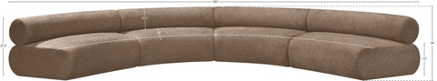 Harper 183" Chenille Fabric Upholstered Sectional, 4-Piece