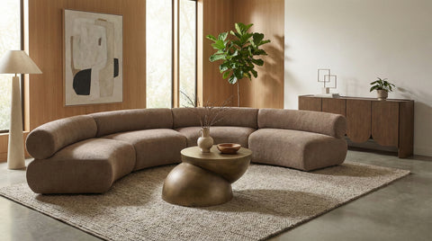 Harper 183" Chenille Fabric Upholstered Sectional, 4-Piece
