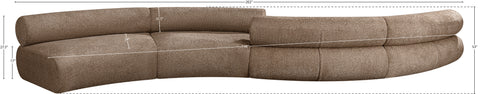 Harper 202" Chenille Fabric Upholstered Sectional, 4-Piece